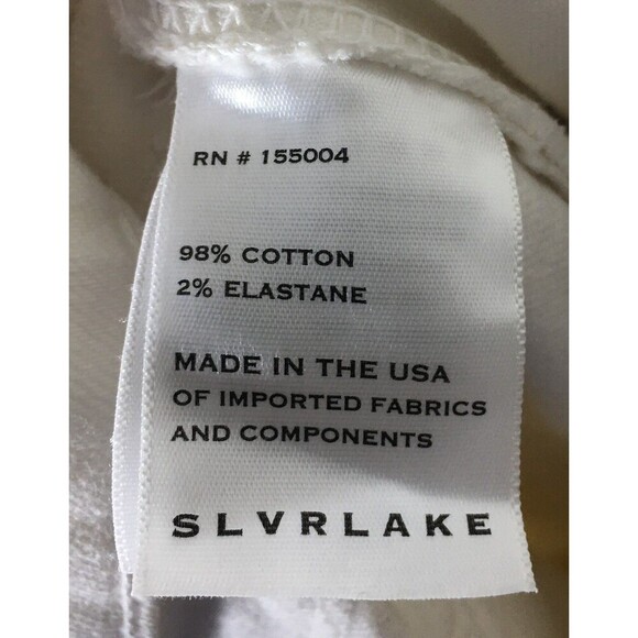 Slvr Lake Pants Women's Size 30 White Premium Denim Beatnik Cotton Blend - Picture 9 of 9